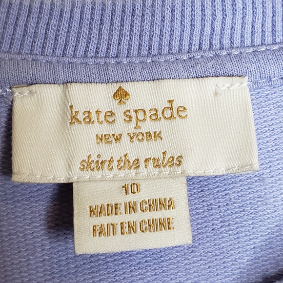 Kate Spade Girls Size 10 Pastel Purple Lavender Cat Ruffle Sweatshirt Top - Picture 3 of 4